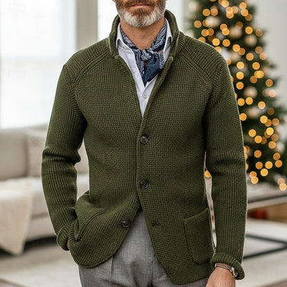 Fabian | Stand-Collar Button Cardigan