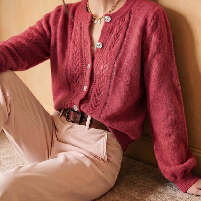 Clementine | Openwork Round-Neck Cardigan
