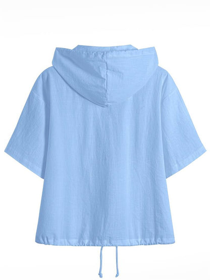 Alice | Classic Short Sleeve Hooded Shirt