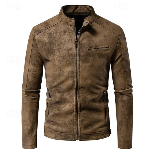 Malcolm | Classic Stand-Collar Biker Jacket