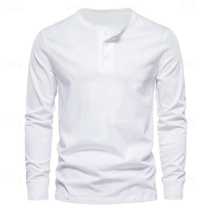 Grant | Classic Button-Neck Henley Shirt
