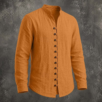Silas | Band Collar Button-Up Shirt