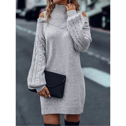 Everly | Cold-Shoulder Turtleneck Sweater Dress
