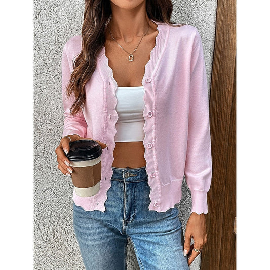 Lettie | Scalloped Button-Front Cardigan