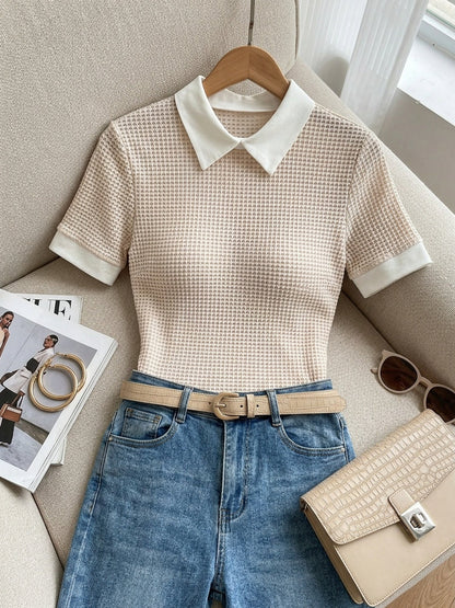 Tessa | Contrast Collar Top