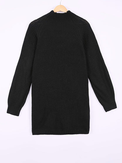 Verity | Cosy Half-Turtleneck Ribbed Dress