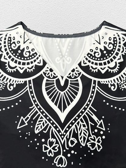 Rosalyn | Ornate Print A-Line Maxi Dress