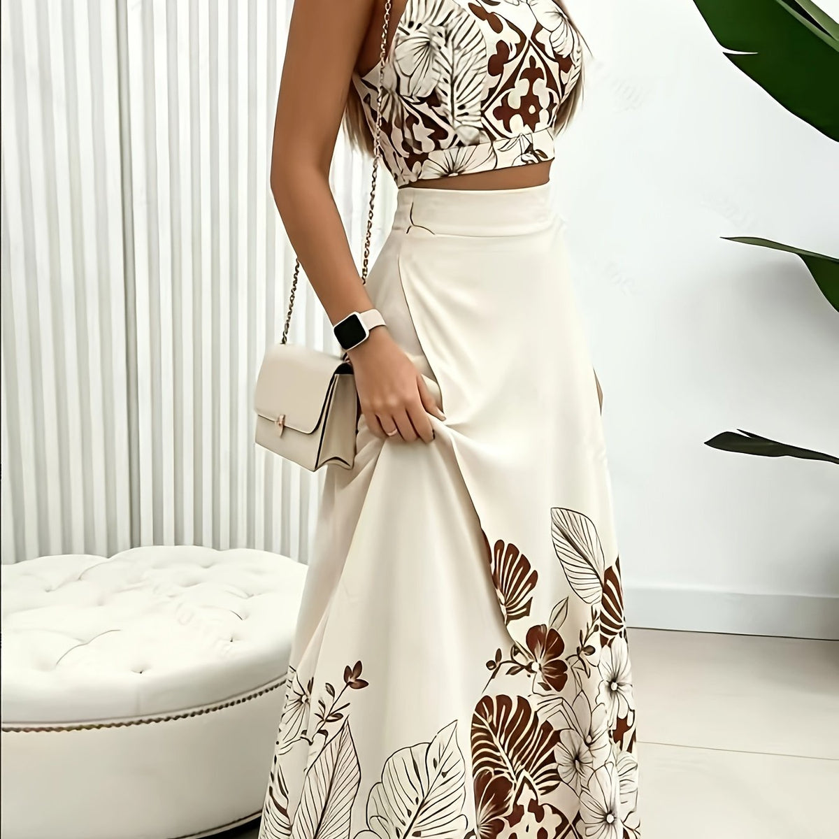 Nora | Tropical Print Skirt Set