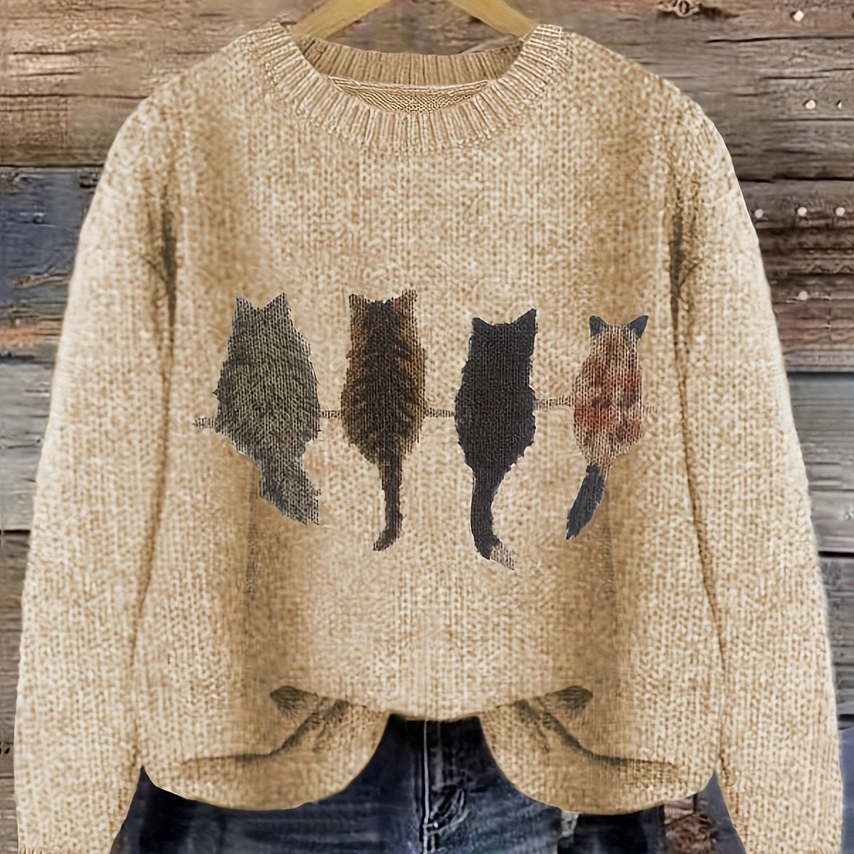 Talia | Cosy Cat-Print Jumper