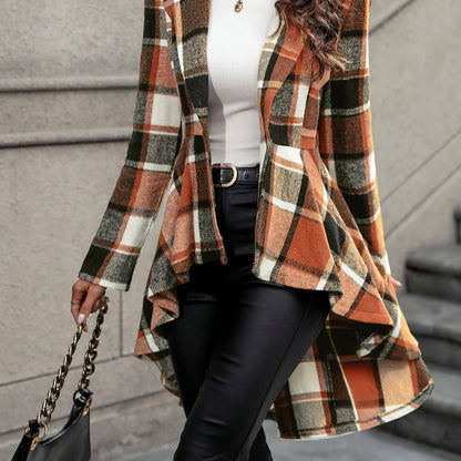 Marlena | Checked Peplum Jacket