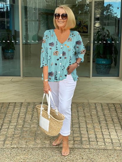 ANITA | ELEGANT FLORAL BLOUSE