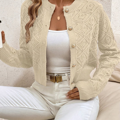 Loretta | Textured Button-Front Cardigan