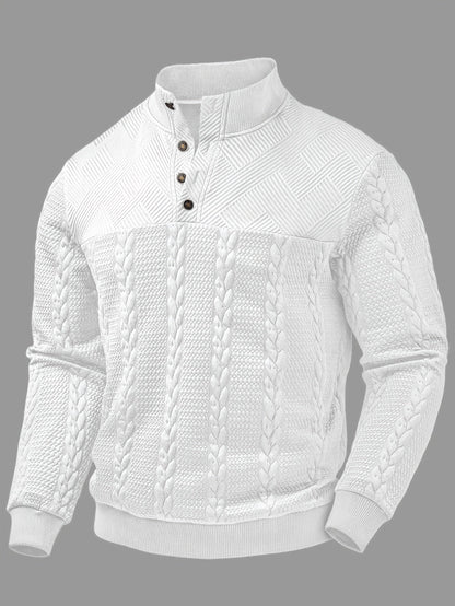 Griffin | Textured Button-Neck Pullover