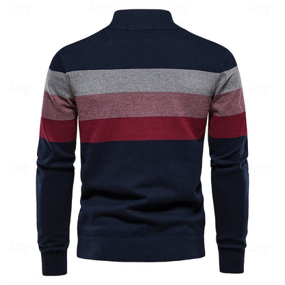 Miles | Colour-Block Quarter-Zip Sweater
