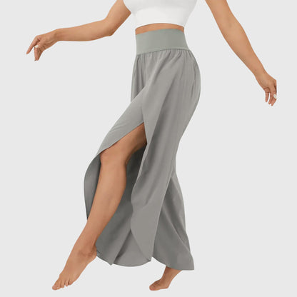 Selene | Flowing Wide-Leg Split Trousers
