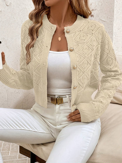 Loretta | Textured Button-Front Cardigan