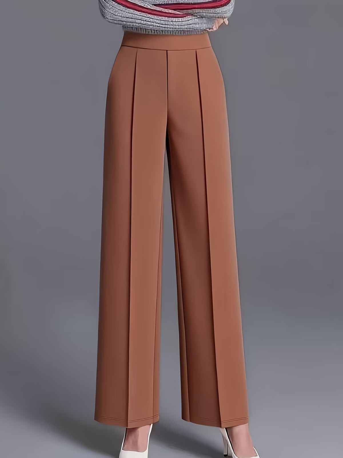 Eviana | Elegant High-Waisted Slant Pocket Pants
