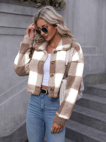 Rosalyn | Cropped Check Jacket
