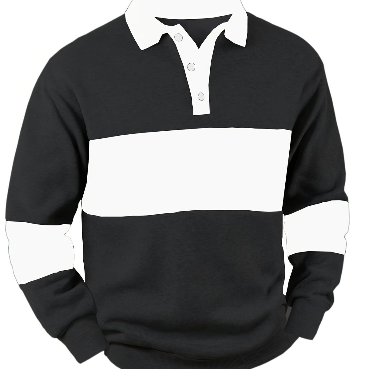 Nolan | Colour-Block Long Sleeve Polo Shirt