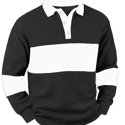 Nolan | Colour-Block Long Sleeve Polo Shirt