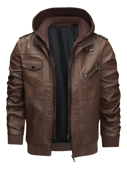 Donovan | Layered Hooded Moto Jacket