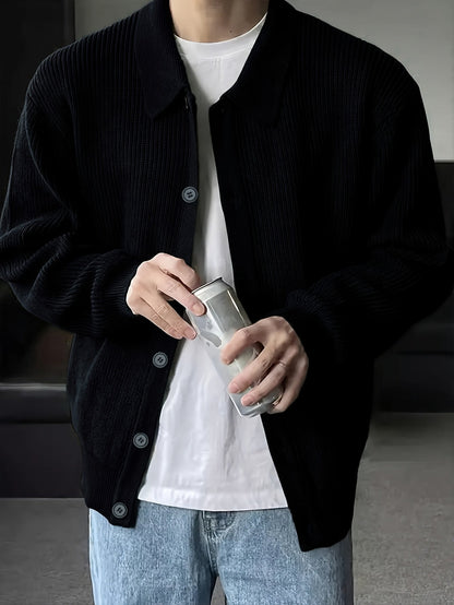 Wesley | Ribbed Collared Cardigan