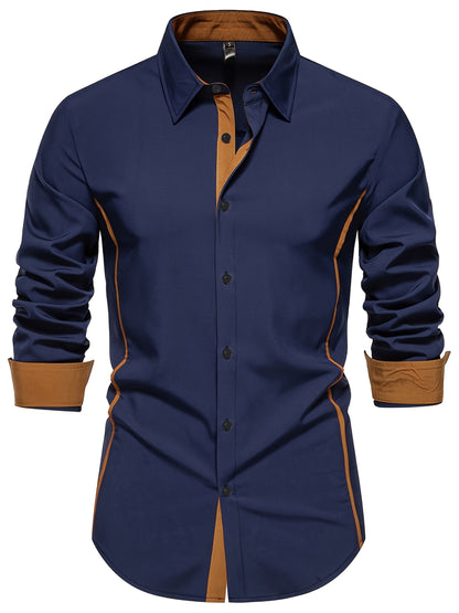Damon | Contrast-Trim Slim Fit Shirt