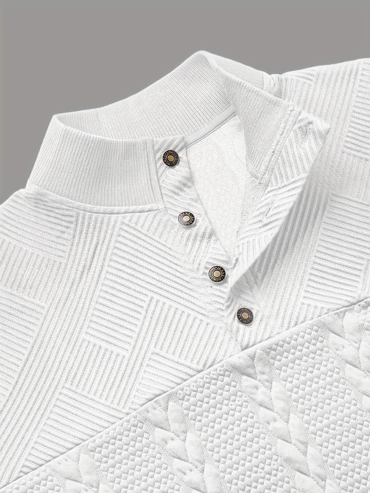 Griffin | Textured Button-Neck Pullover