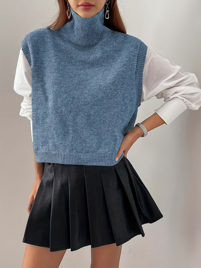 Eloise | High-Neck Sleeveless Sweater Vest