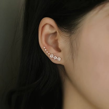 Constance | Timeless Floral Climber Earrings