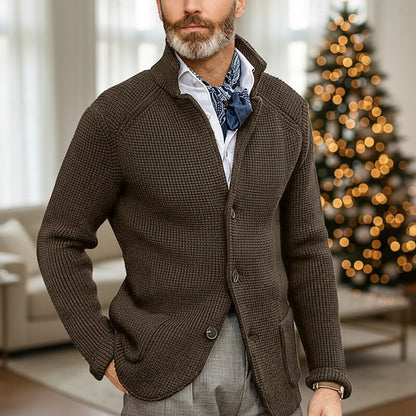 Fabian | Stand-Collar Button Cardigan