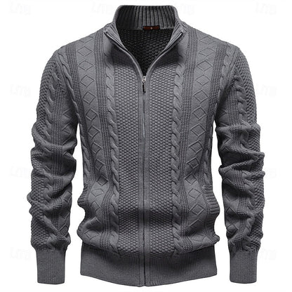 Clive | Cable-Knit Zip-Up Cardigan