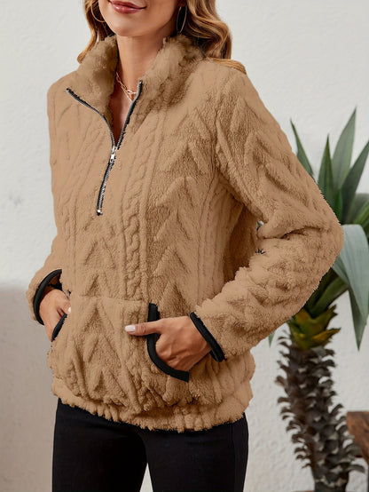 Thea | Textured Half-Zip Pullover