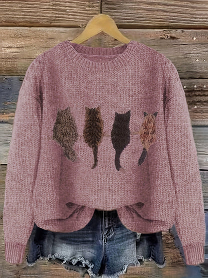 Talia | Cosy Cat-Print Jumper