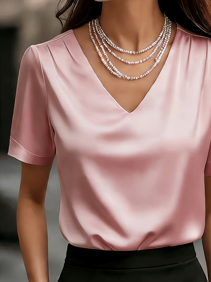 Katherine | Draped V-Neck Blouse
