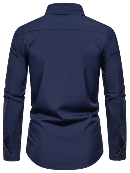 Damon | Contrast-Trim Slim Fit Shirt