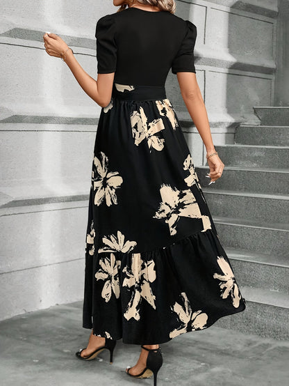 Ophelia | Floral Puff-Sleeve Maxi Dress