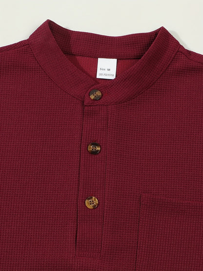 Dawson | Textured Long-Sleeve Henley Shirt