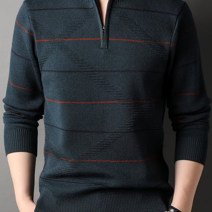 Tristan | Half-Zip Ribbed Knit Sweater
