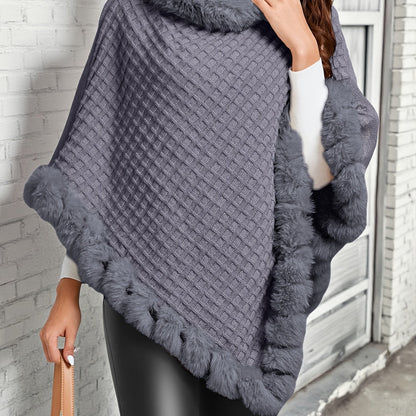 Rosabel | Cosy Fur-Trim Poncho