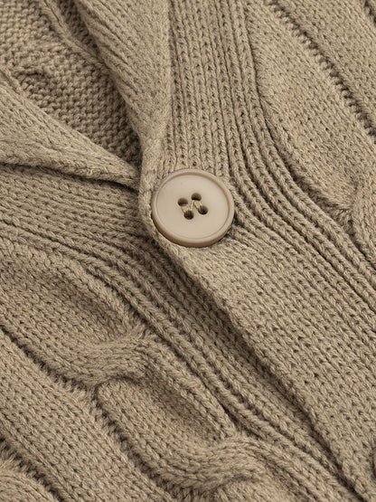 Elliot | Shawl Collar Cable-Knit Cardigan