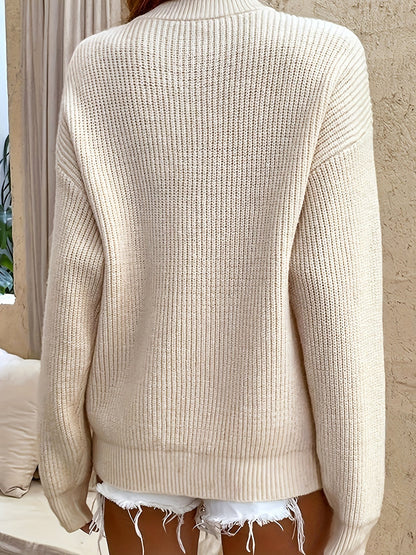 Nora | Button-Neck Ribbed Pullover