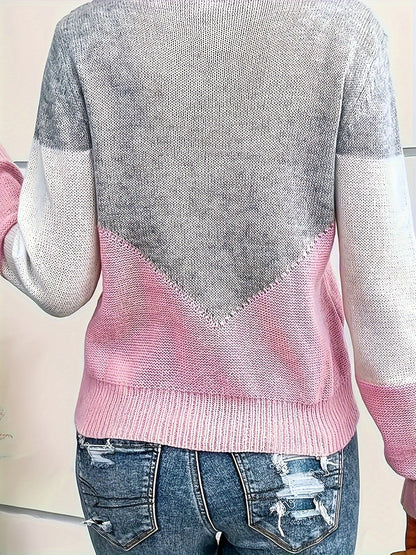 Lydia | Colour-Block V-Neck Sweater