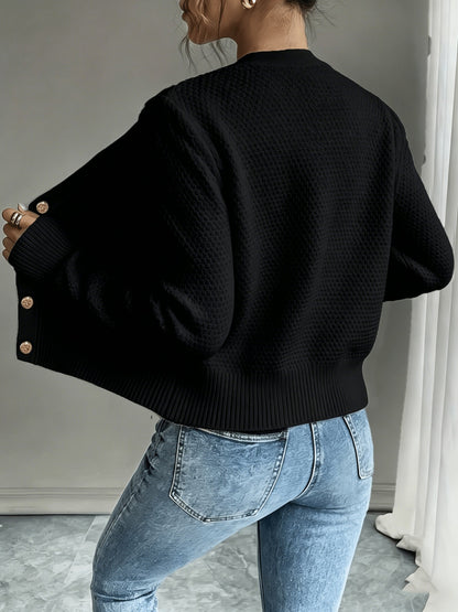 Cecilia | Cable-Knit Button-Front Cardigan