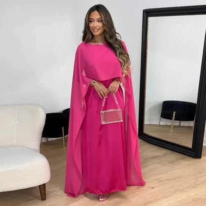 Rhianna | Stylish Long Cape Maxi Dress