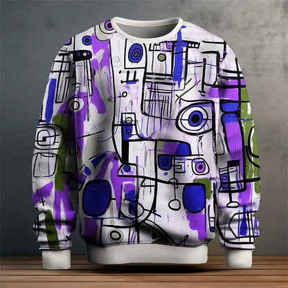 Grant | Artful Print Crew Neck Sweatshirt