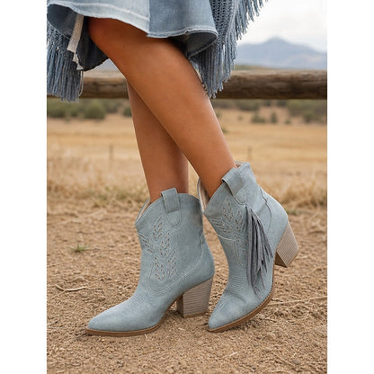 Sloane | Western Tassel Ankle Boots