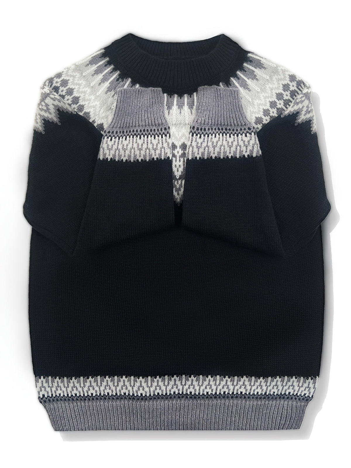 Sylvia | Chunky Jacquard Round Neck Sweater