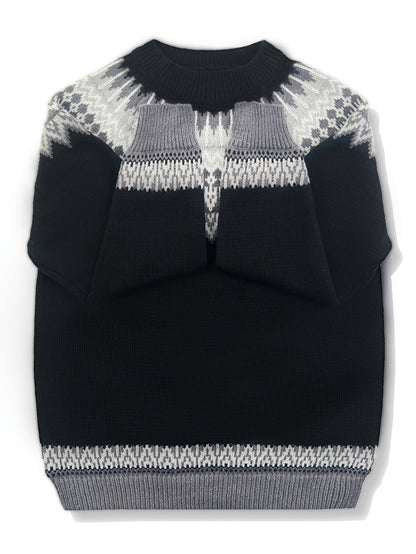 Sylvia | Chunky Jacquard Round Neck Sweater