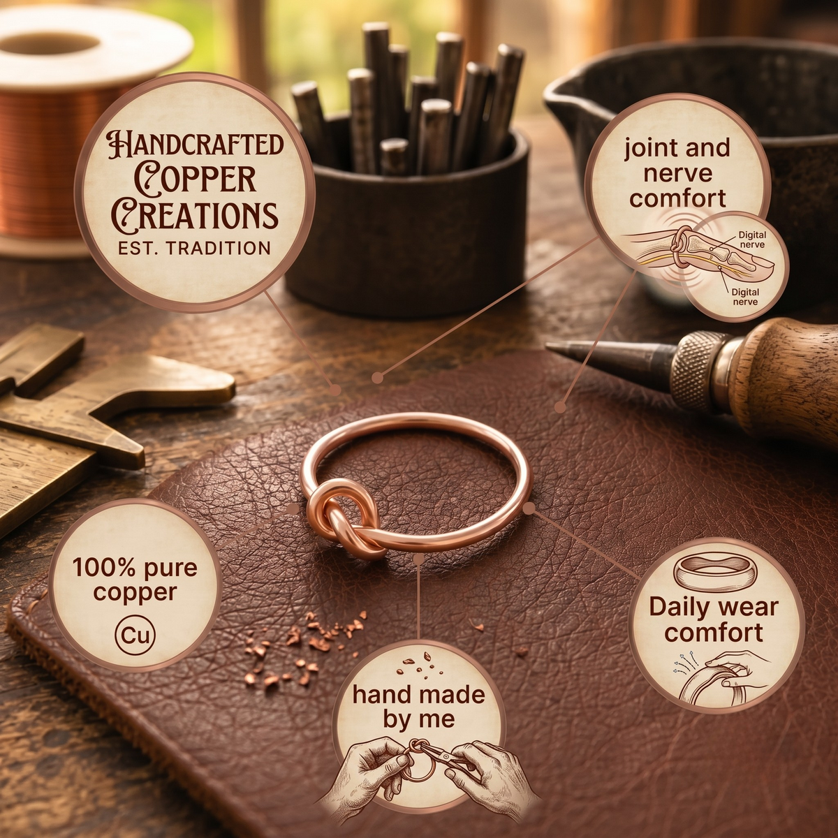 Ethal's Lace Copper Ring